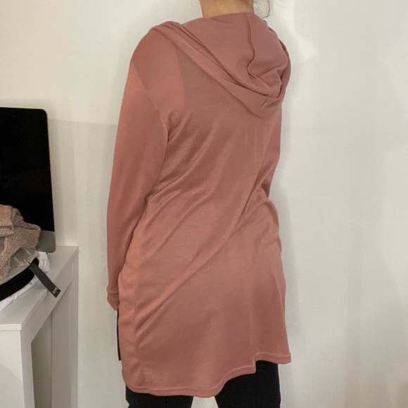 Long Hooded Lounge Cardigan Hoodie - Picture 2 of 5